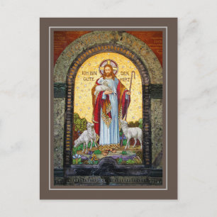 Carte Postale "JE SUIS LE BON BERGER" Jean 10:11 Art Mosaïque