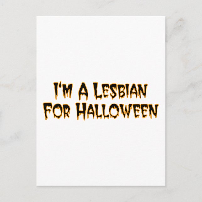 Carte Postale Je suis lesbienne pour Halloween (Devant)