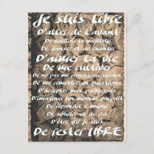 Carte Postale "Je suis Libre..."