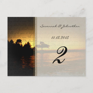 Carte Postale Je suis ma bien-aimée Sunset Mariage Table Numéro