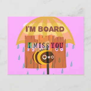 Carte Postale "Je suis planche – Tu me manques : Un message ludi