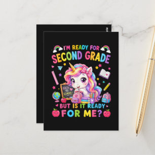 Carte Postale Je suis prêt pour la licorne de deuxième année Pre