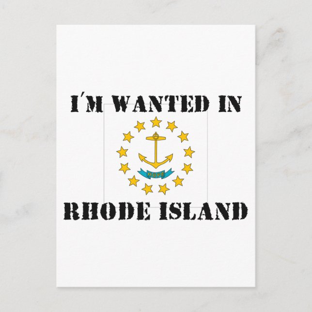 Carte Postale Je suis Recherché à Rhode Island (Devant)