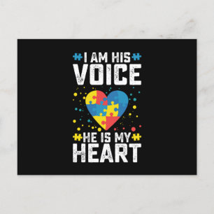 Carte Postale Je Suis Sa Voix Il Est Mon Coeur Autisme Maman Pap