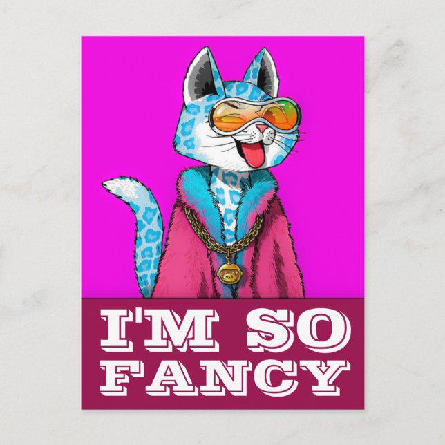 CARTE POSTALE JE SUIS SI FANCY KITTY CAT ART POSTCARD (Devant)