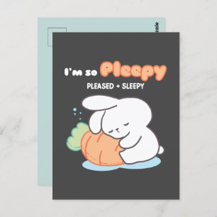 Carte Postale Je suis si heureux : Bunny Hugging Carrot Coussin