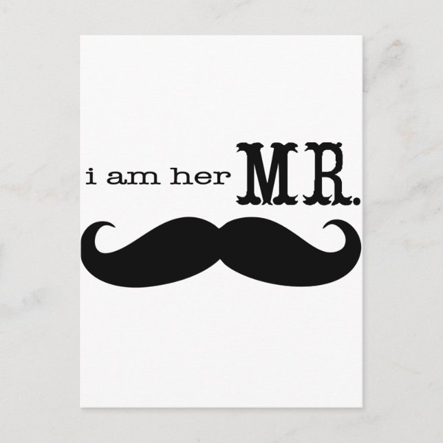 Carte Postale Je suis Son M. Mustache Grooms Cadeaux (Devant)