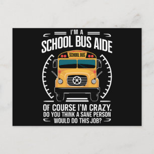 Carte Postale Je suis un aide d'autobus scolaire drôle de rentré