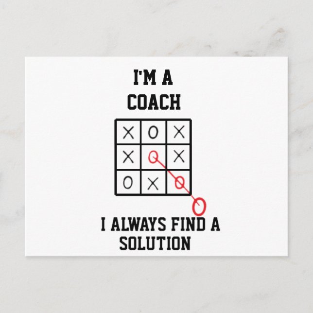 Carte Postale Je suis un coach, je trouve toujours une solution  (Devant)