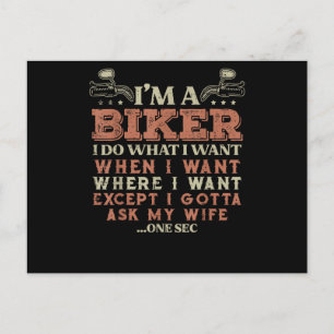 Carte Postale Je suis un motard je fais ce que je veux drôle de