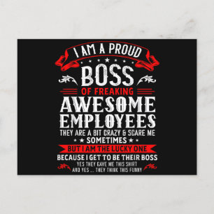 Carte Postale Je suis un patron fier de mes employés incroyablem