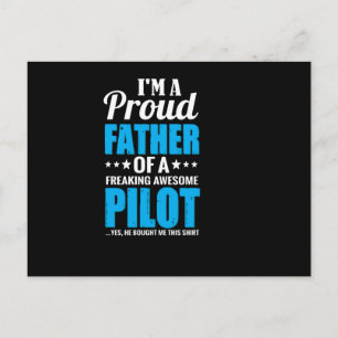 Carte Postale Je suis un père fier d'un pilote carrément génial