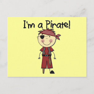Carte Postale Je suis un Pirate - Tshirts et Cadeaux pour Garçon