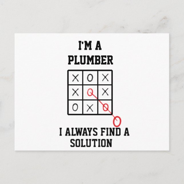 Carte Postale Je Suis Un Plumber Je Trouve Toujours Une Solution (Devant)