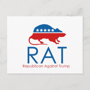 Carte Postale Je suis un R.A.T : Républicain contre Trump