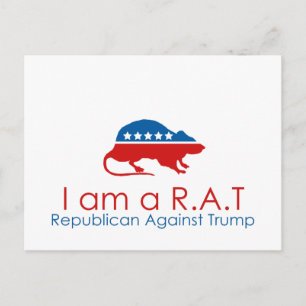 Carte Postale Je suis un R.A.T : Républicain contre Trump