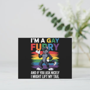 Carte Postale Je suis un renard arc-en-ciel gay furry fier de la