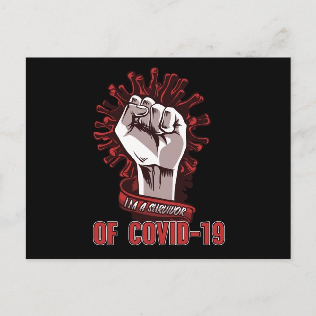 Carte Postale Je Suis Un Survivant De Corona (Devant)