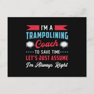 Carte Postale Je suis un Trampoline Coach Trampoline Jump Gymnas