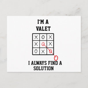 Carte Postale Je suis un valet, je trouve toujours une solution