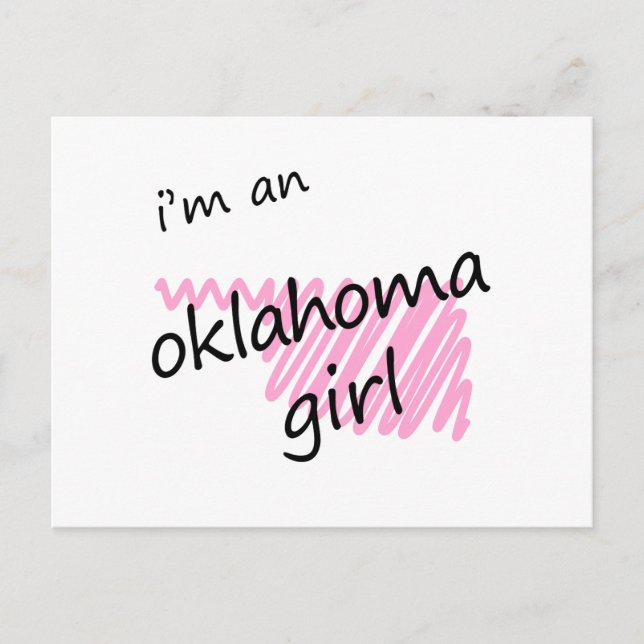 Carte Postale Je suis une fille de l'Oklahoma (Devant)