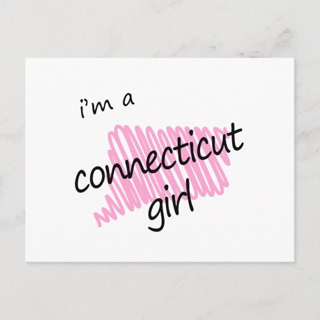 Carte Postale Je suis une fille du Connecticut (Devant)