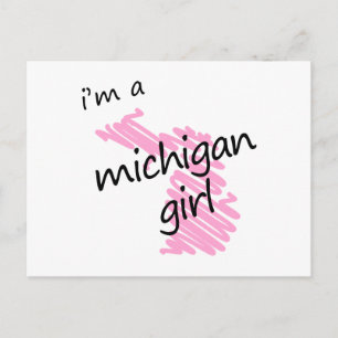 Carte Postale Je suis une fille du Michigan