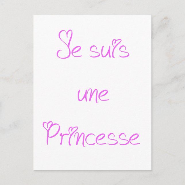 Carte Postale Je suis une princesse (Devant)