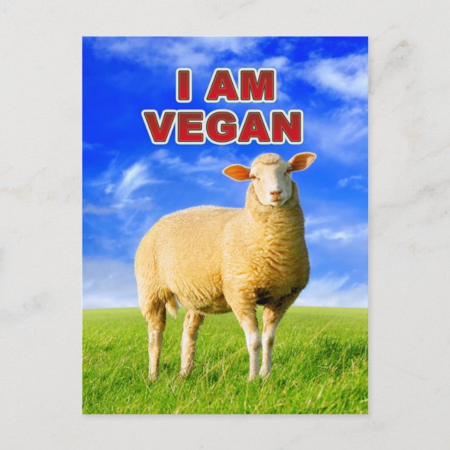 CARTE POSTALE JE SUIS VEGAN (Devant)