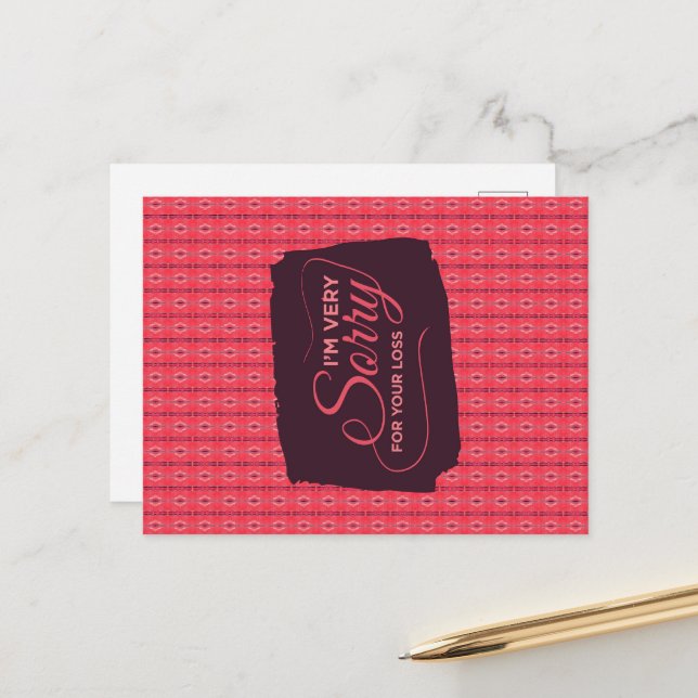 Carte Postale Je suis vraiment désolé pour votre perte Corde ver (Devant/Arrière en situation)