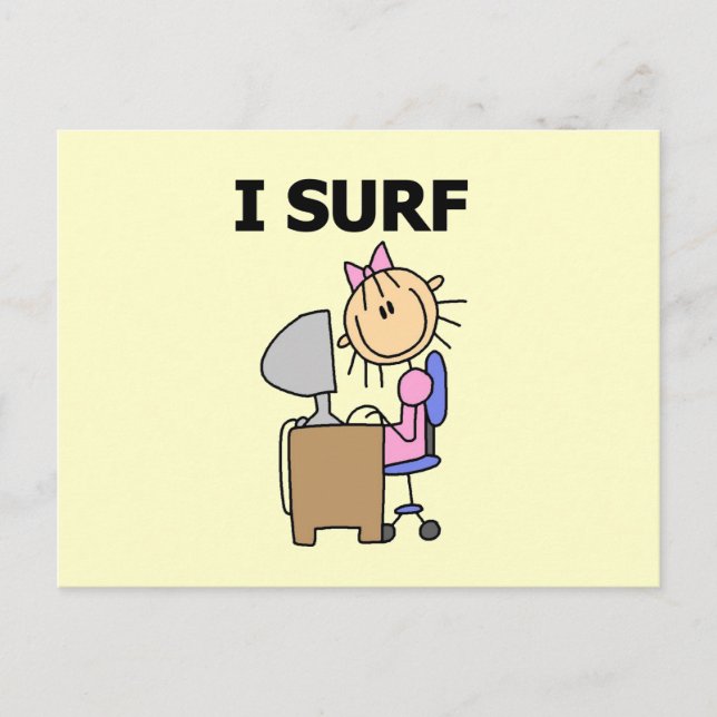 Carte Postale Je Surf le Web (Devant)