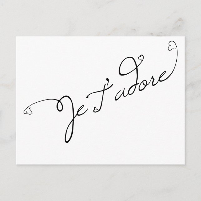 Carte Postale Je t'adore (Devant)