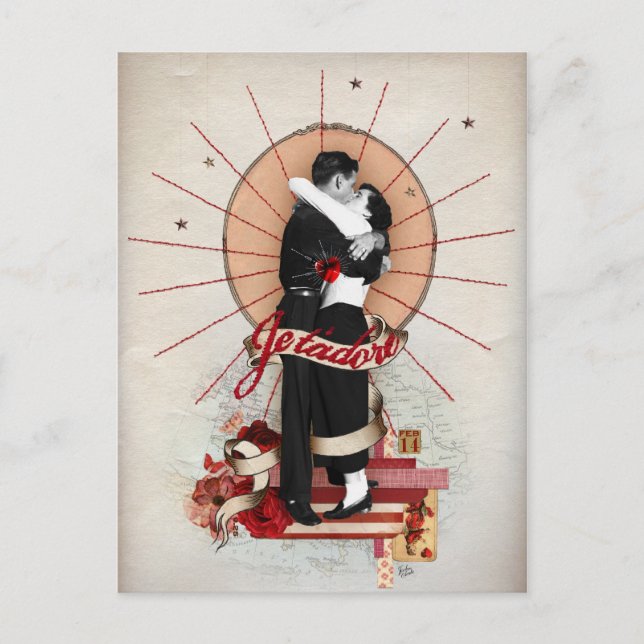 Carte Postale Je t'adore (Devant)