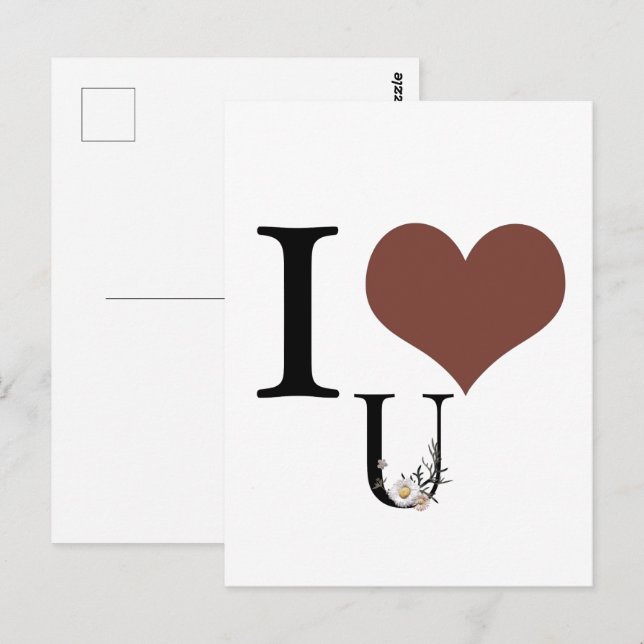CARTE POSTALE JE T'AIME (Devant / Derrière)