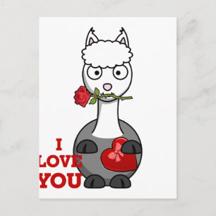 Carte Postale je t'aime alpaca