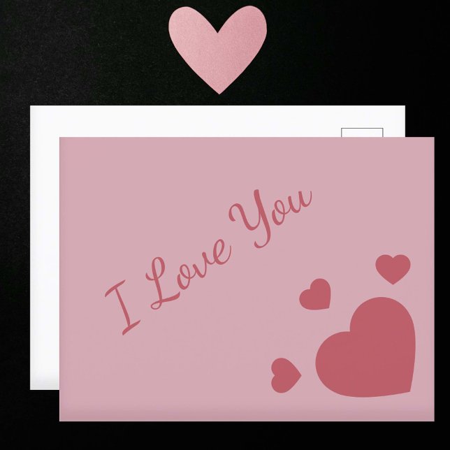 Carte Postale Je t'aime avec des coeurs (I Love You with Hearts Postcard)