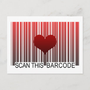 CARTE POSTALE JE T'AIME BARCODE