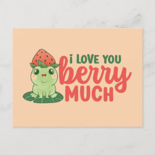 Carte Postale Je t'aime Berry beaucoup mignon Funny Valentine's 