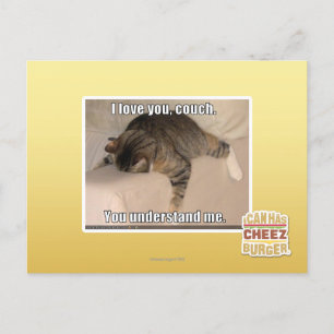 Carte Postale Je t'aime, canapé.