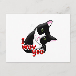 Carte Postale Je t'aime Chat