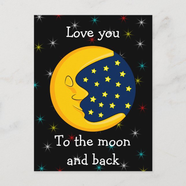 Carte Postale Je t'aime de la Lune et retour (Devant)