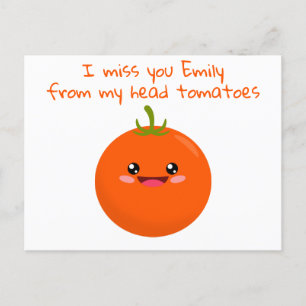 Carte Postale Je T'Aime De Ma Tête Tomates Drôle Pun