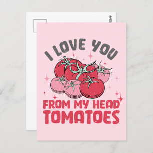 Carte Postale Je T'Aime De Ma Tête Tomates Mignonnes Valentine