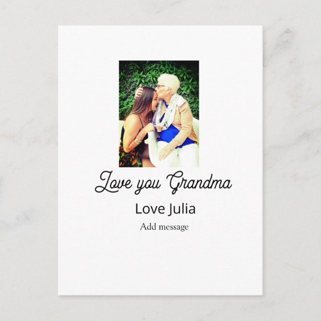 Carte Postale Je t'aime grand-mère nom message d'amour petits-en (Devant)