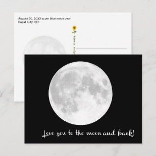 Carte Postale Je t'aime jusqu'à la lune et retour. SD -