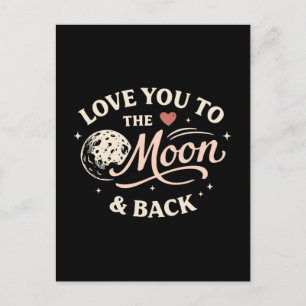 Carte Postale Je t'aime jusqu'à la lune Rétro Classique Saint-Va