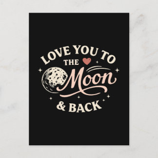 Carte Postale Je t'aime jusqu'à la lune Rétro Classique Saint-Va