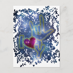Carte Postale JE T'AIME / langue des signes
