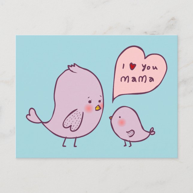 Carte Postale Je t'aime maman (Devant)