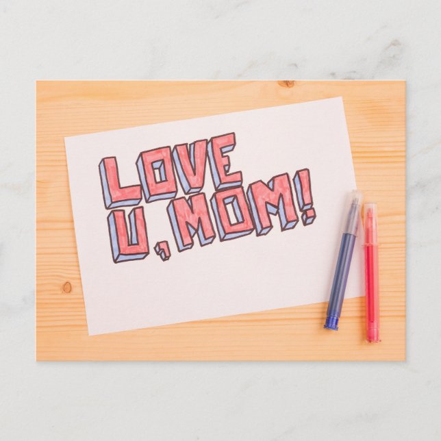 Carte Postale Je t'aime, maman (Devant)
